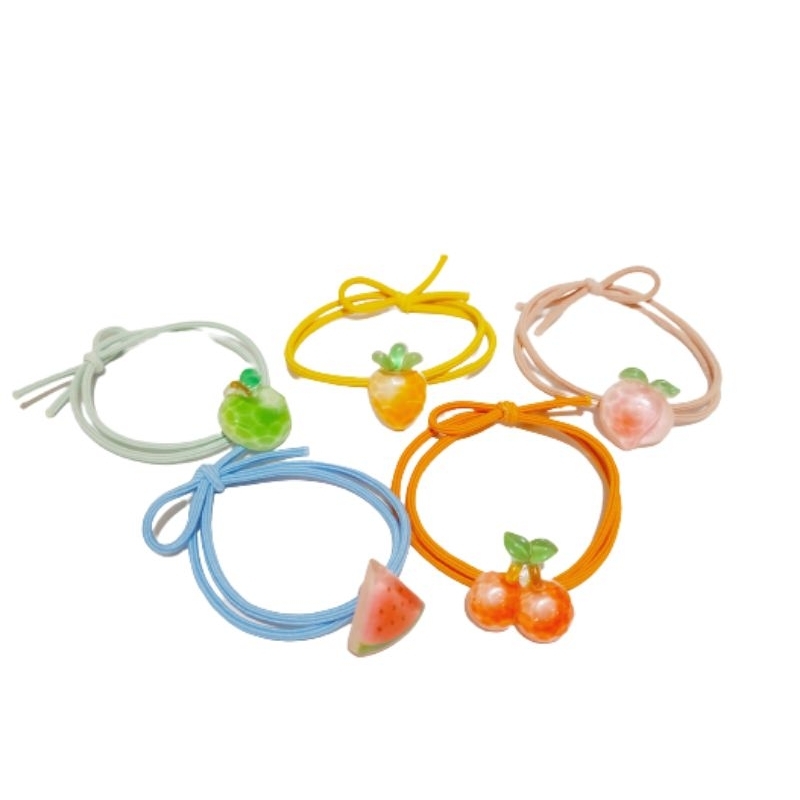 KBU06 Ikat Rambut Karet Ulat Dobel Karakter