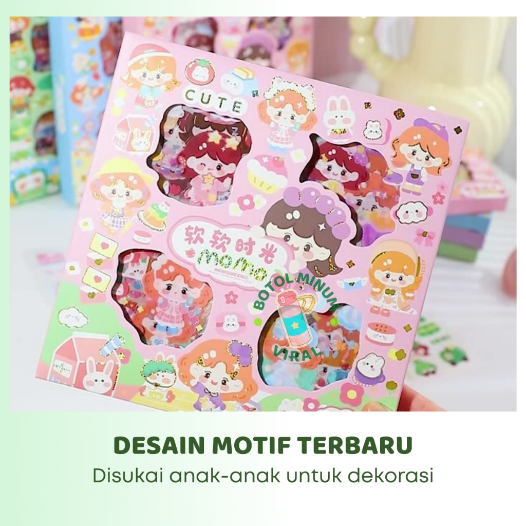 Sticker 100 Pcs Momo Cute Aesthetic Box Terbaru Stiker Deco Korea Viral