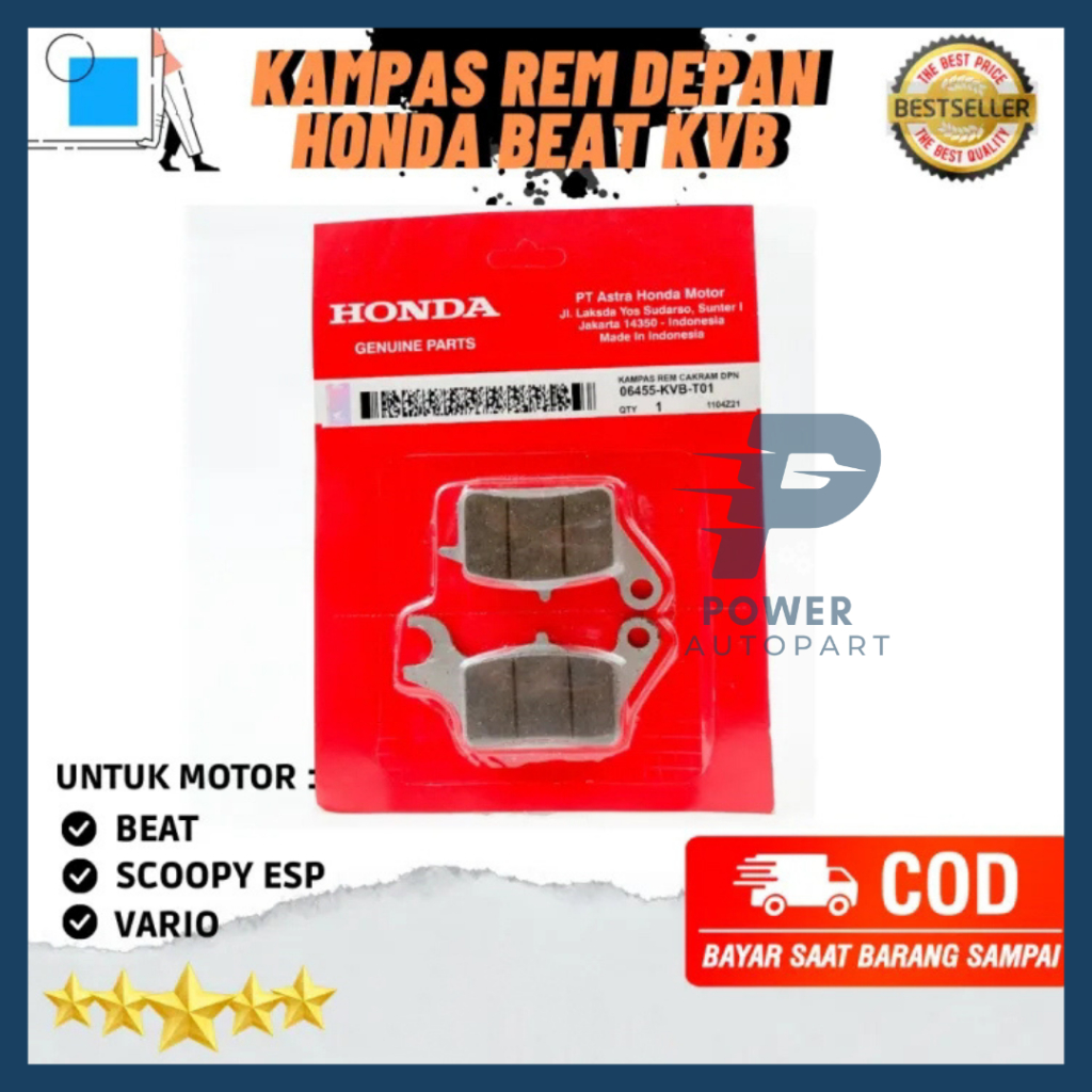 ORI Dispad / Kampas Rem depan BEAT , BEAT FI , VARIO 110 , VARIO 125 , VARIO 125 LED , VARIO 150 - K