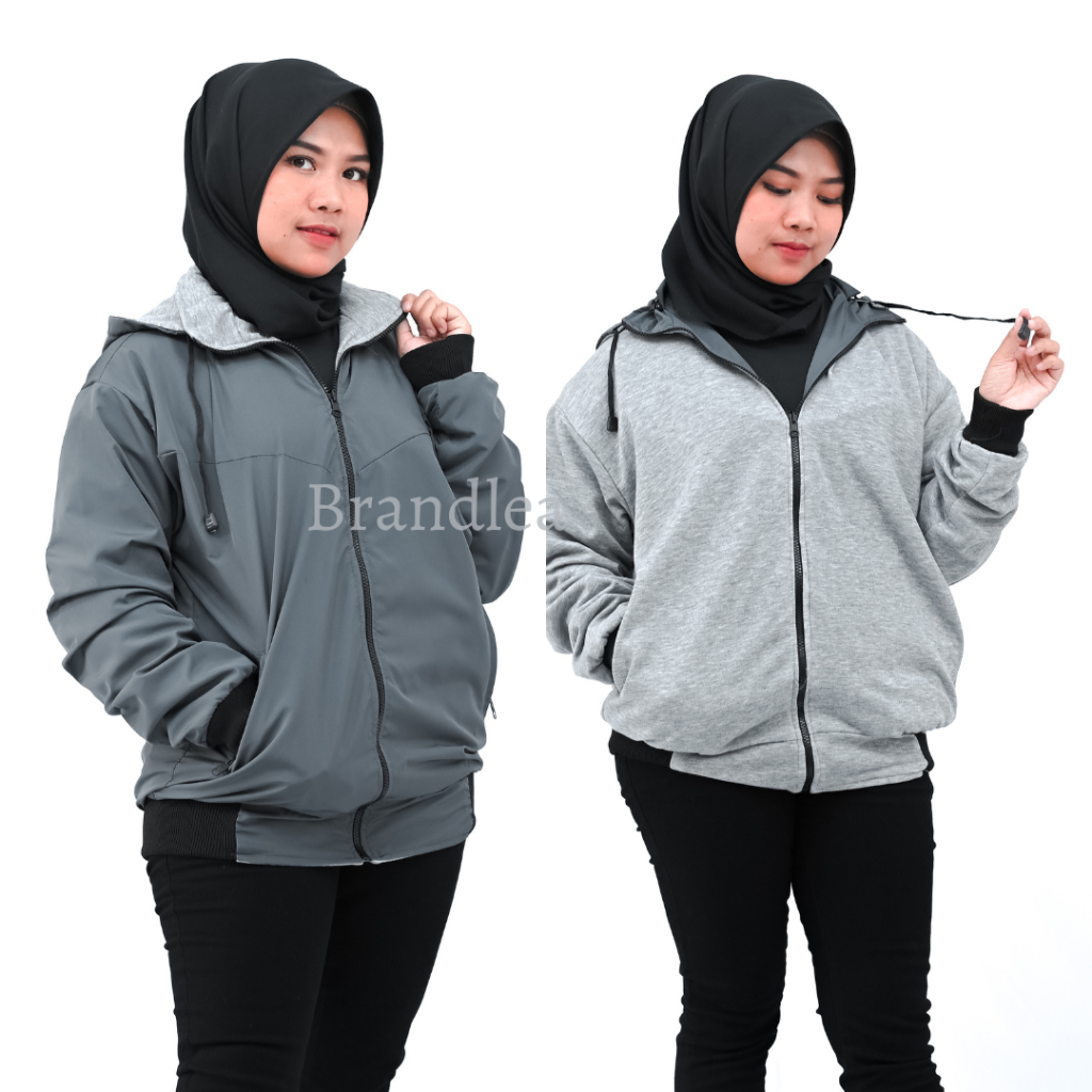 JAKET BOLAK BALIK 2IN1 / JAKET MOTOR / BB / PARASUT /  WANITA / DISTRO