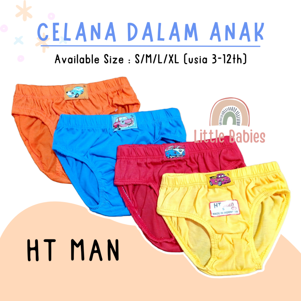 HT MAN Celana Dalam Anak Laki Laki Katun Halus Polos