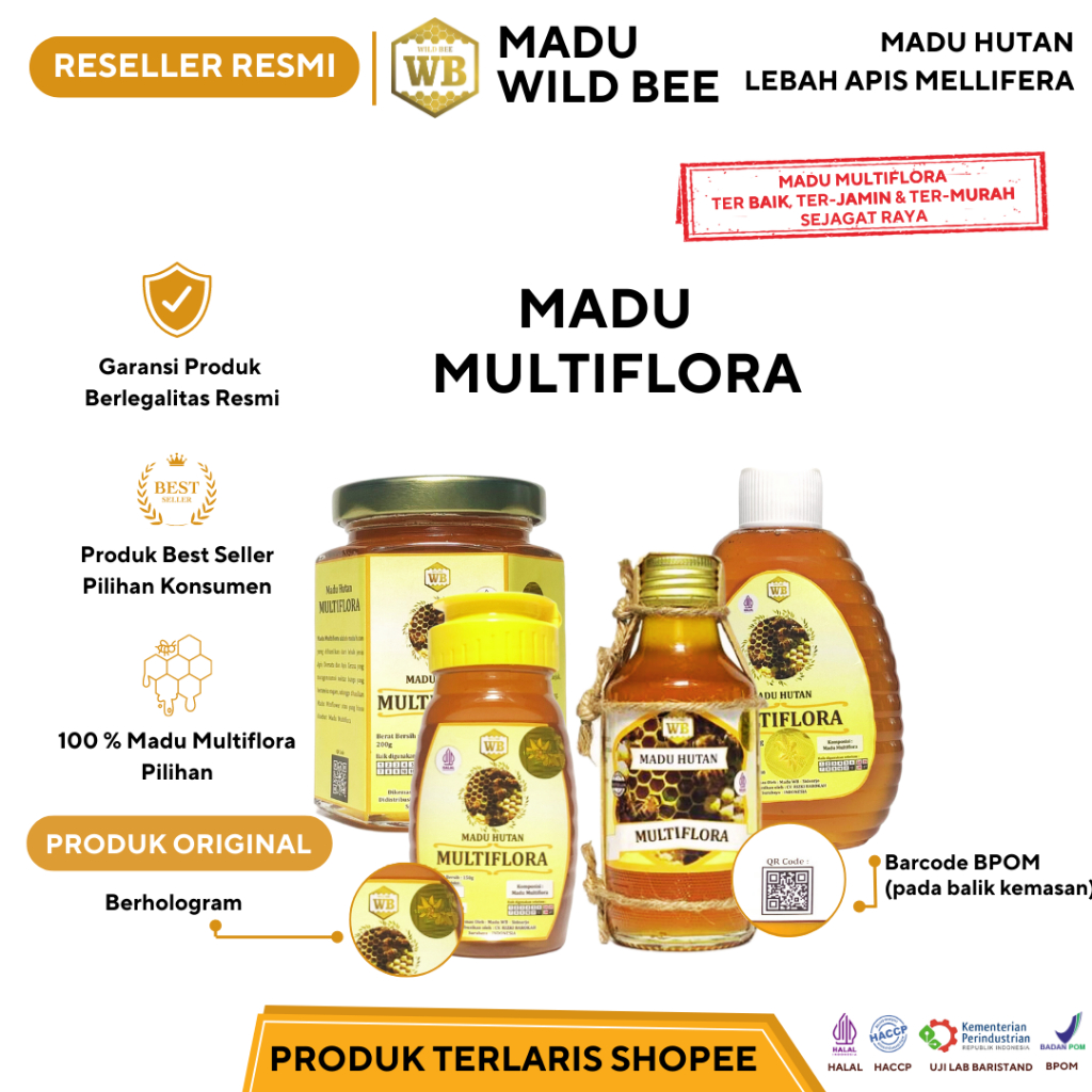 

Madu Multiflora / Madu Hutan Asli dan Murni - Wild Bee