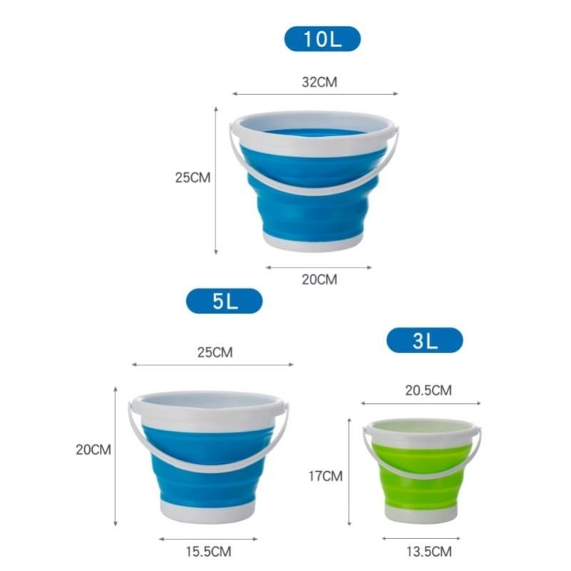 Ember lipat portable 5L water bucket foldable collapsible