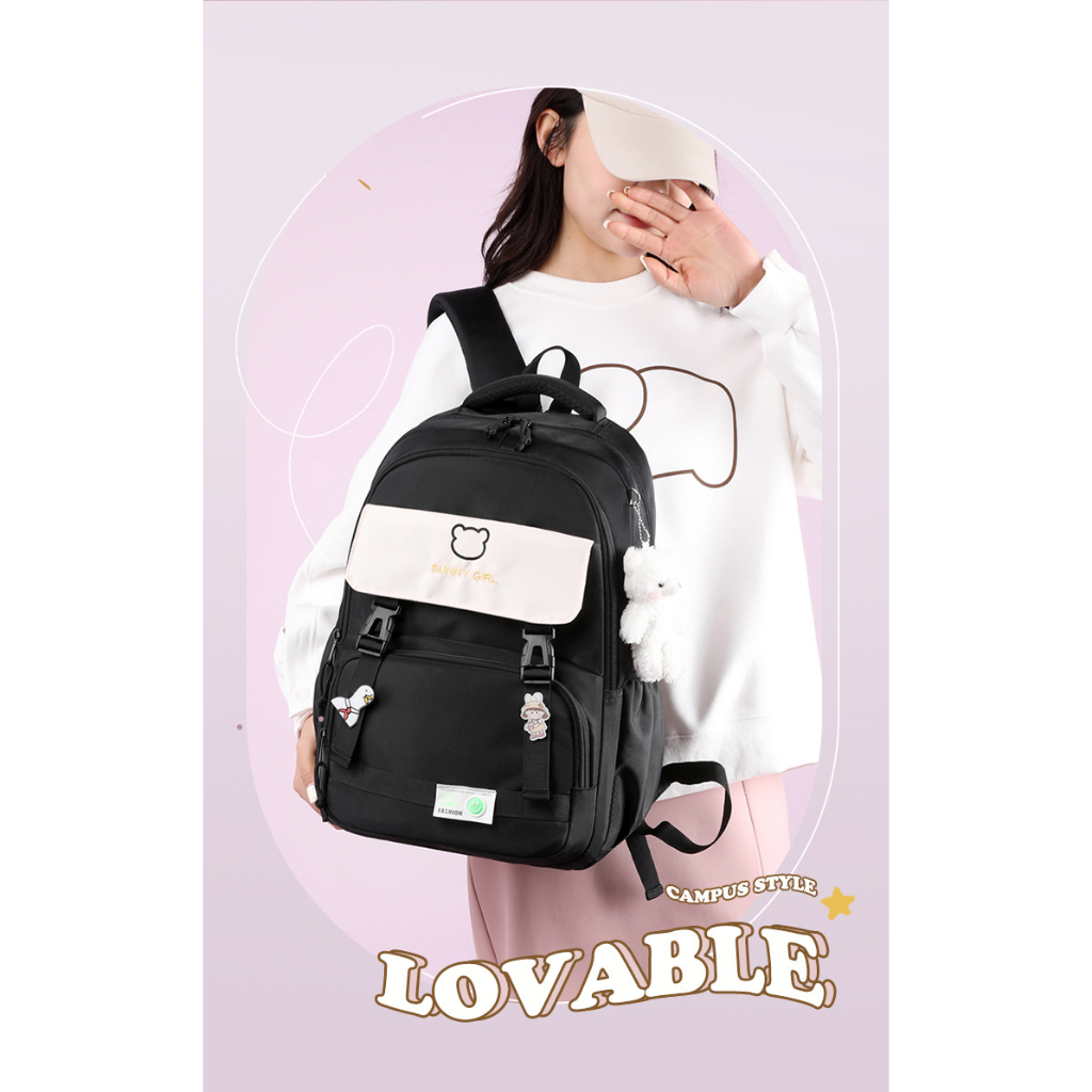 [MONA] Tas Ransel Anak Sekolah SMP SMA Model Simple dan Keren Kualitas Import Premium -M0195