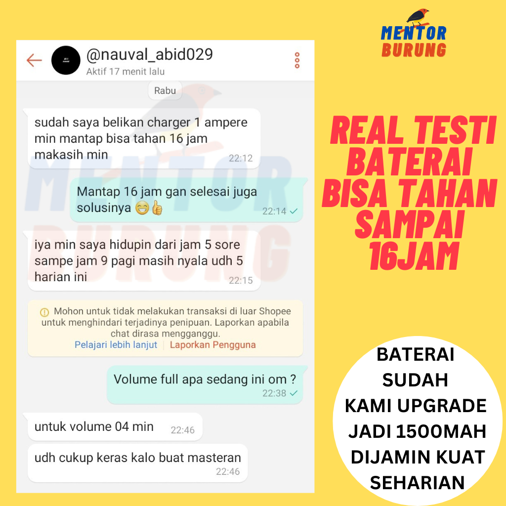 Speaker Suara Masteran Burung Kicau Gantangan Mentor Burung Murai Cici Love Bird Gelatik Kacer Murai Batu Cendet Ciblek Cililin Cucak ijo cungkok rowo pleci prenjak