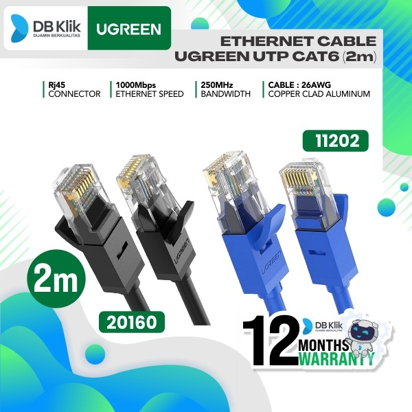 Patch Cord LAN UGREEN - Kabel Cat6 UTP UGreen Ethernet 2 Meter (11202)