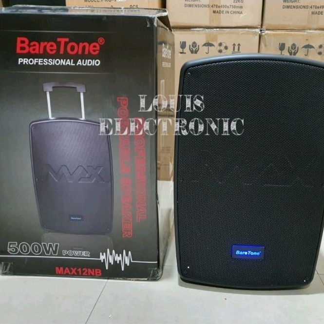 Speaker Portable BareTone MAX12NB 12NB 12 Inch Key Control 500 Watt ORIGINAL
