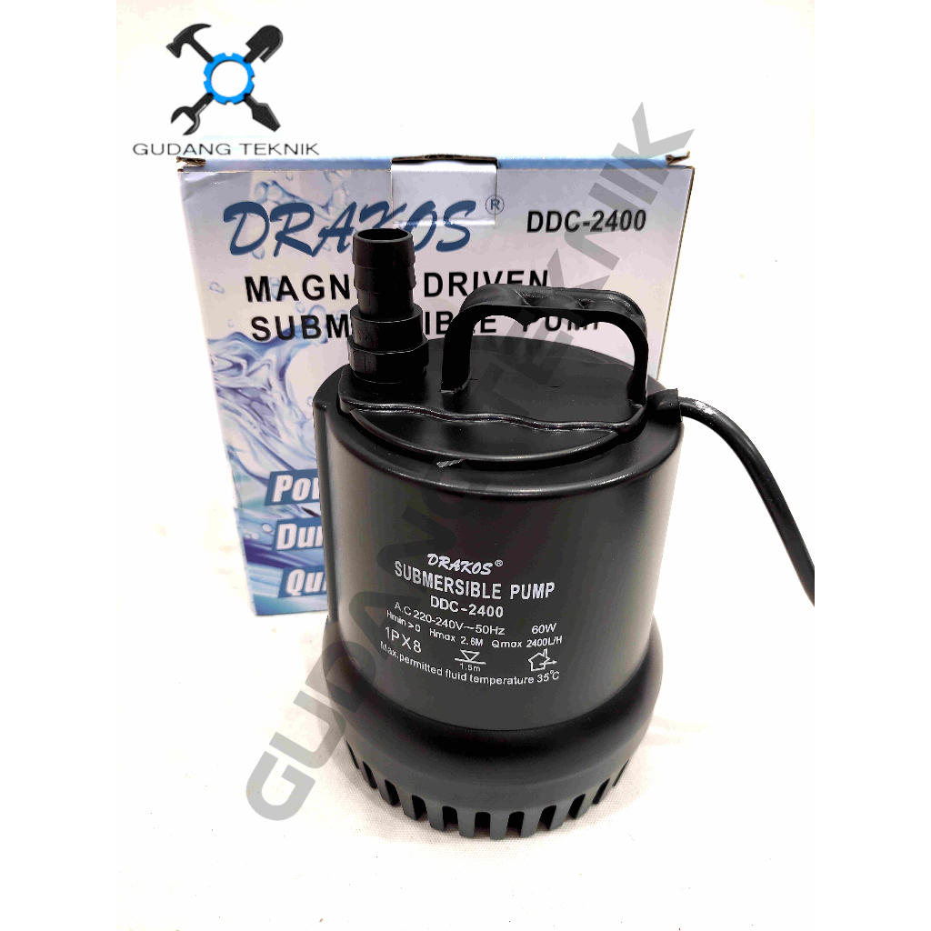 Pompa Air Celub DDC2400 DRAKOS / Submersible Pump Mesin Pompa Air Celup Kolam Ikan Pompa Celup Kolam DDC 2400 DRAKOS