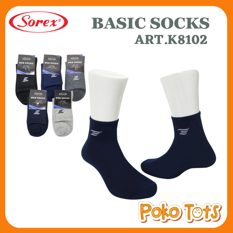 Sorex Socks Men K8102 Kaos Kaki Pria Basic Socks Freesize Kaos Kaki Formal Dewasa Kaos Kaki Pria WHS