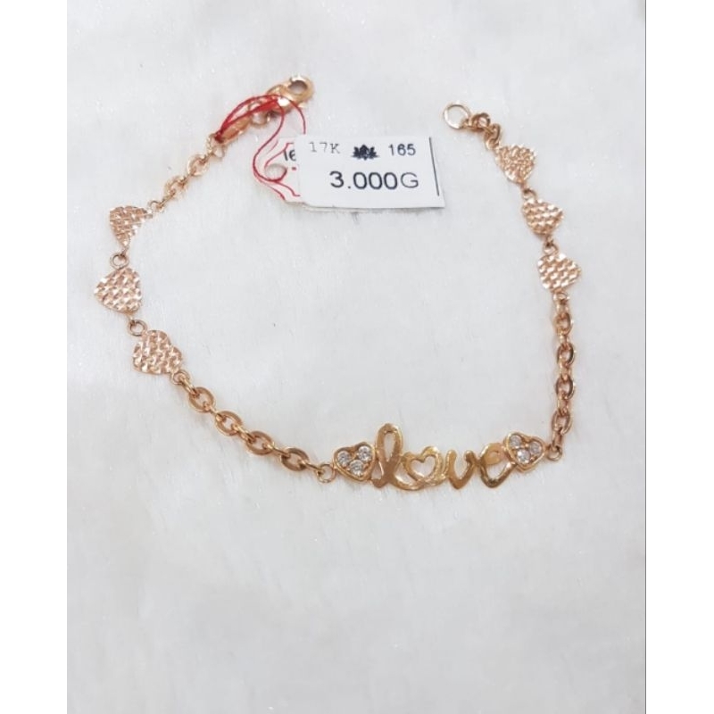 Gelang rantai emas 75 love