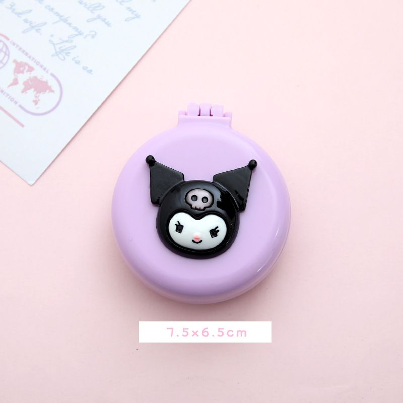 CM0121 Sisir kaca bulat sanrio 2in1 set sisir cermin sisir lipat kaca motif cinnamorol