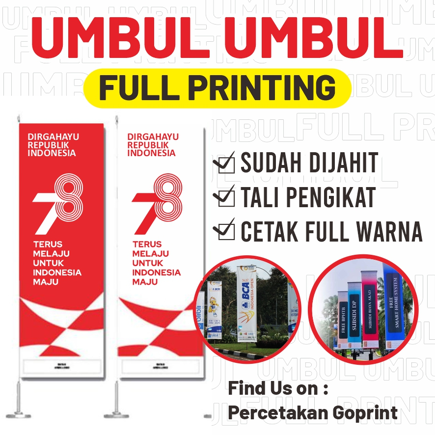 Cetak Umbul Umbul Kain Printing custom / bendera agustus / umbul umbul bri link