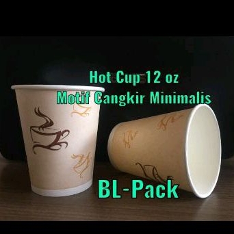 paper hot cup 12 oz generic motif minimalis