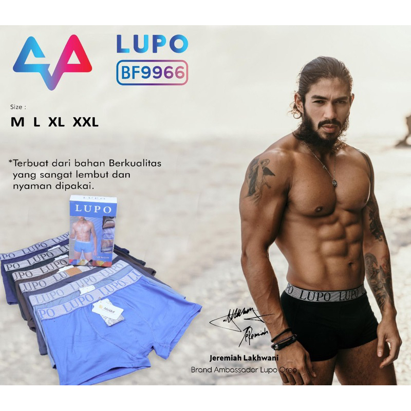 CELANA DALAM BOXER PRIA LUPO PREMIUM KATUN CD LAKI LAKI