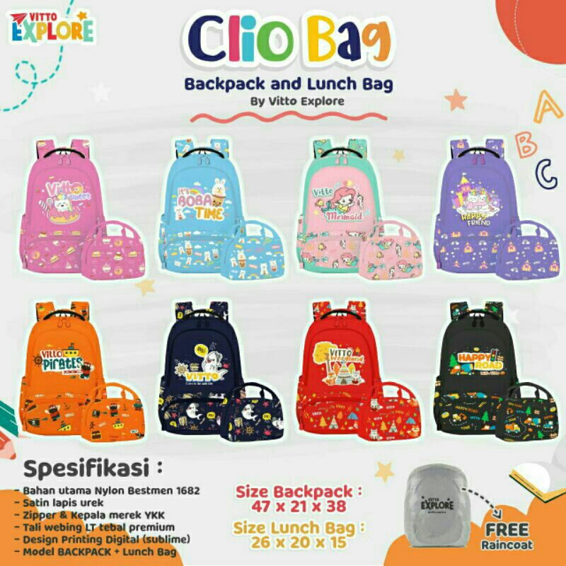 TAS SEKOLAH ANAK BEST SELLER TERBARU BY VITTO KIDS