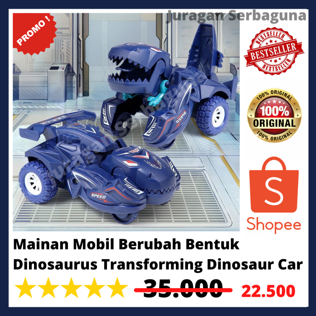 Mainan Mobil Berubah Bentuk Dinosaurus Transforming Dinosaur Car