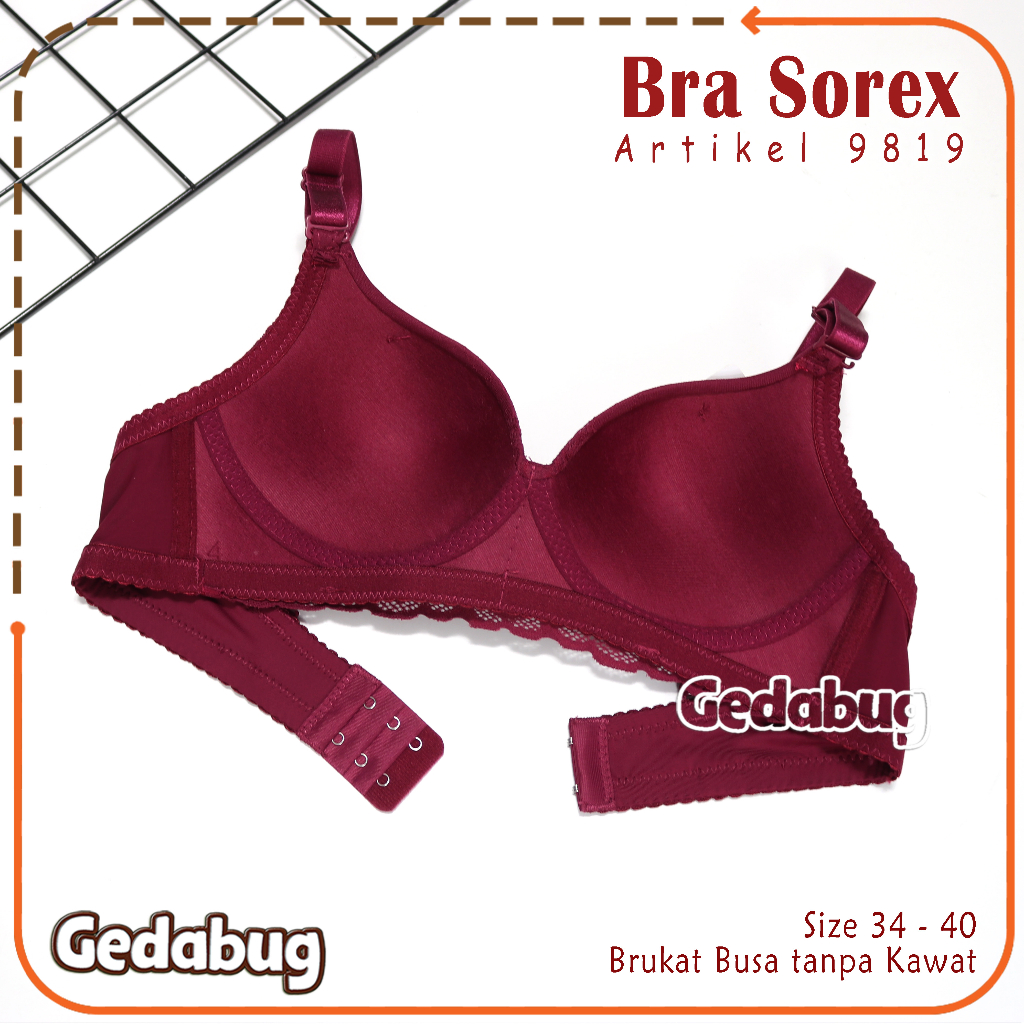 Bra BH Sorex 9819 Artisan Brukat | Bra Wanita dewasa Busa sedang tanpa kawat Kait 2 | Gedabug