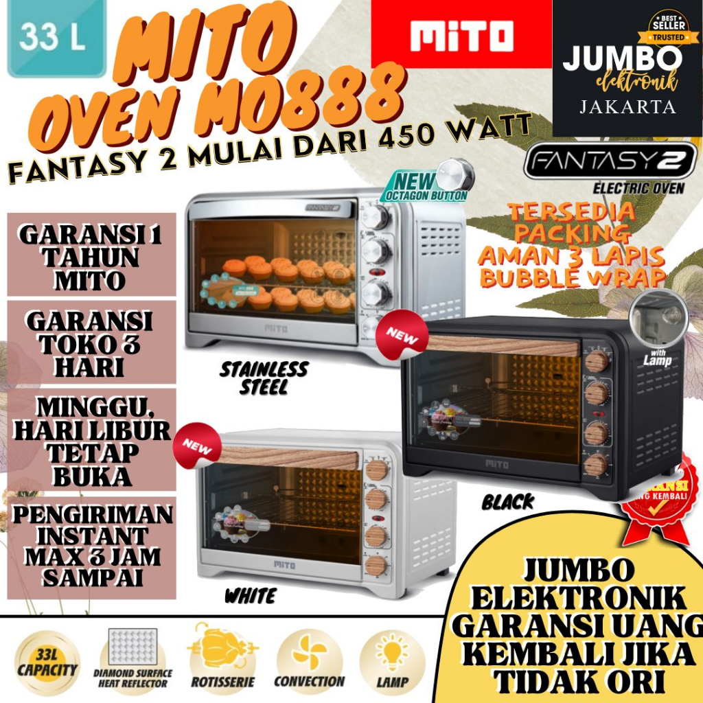 [BONUS LOYANG] Mito Oven Fantasy 2 New Mito Fantasy2 MO888 Oven Mito Fantasy 2 Mo888 33 Liter Oven F