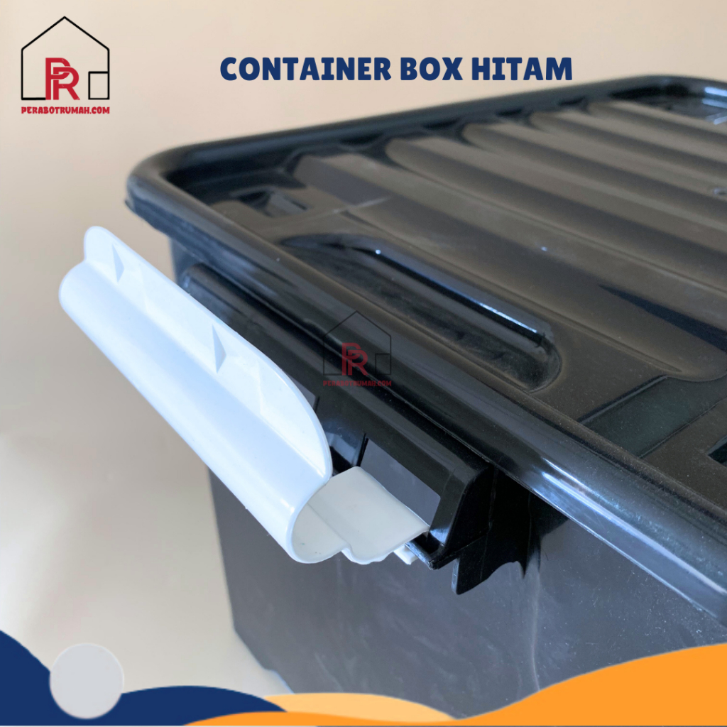 Container Box Hitam 50L / Box Roda / Container Box / Kotak penyimpanan besar