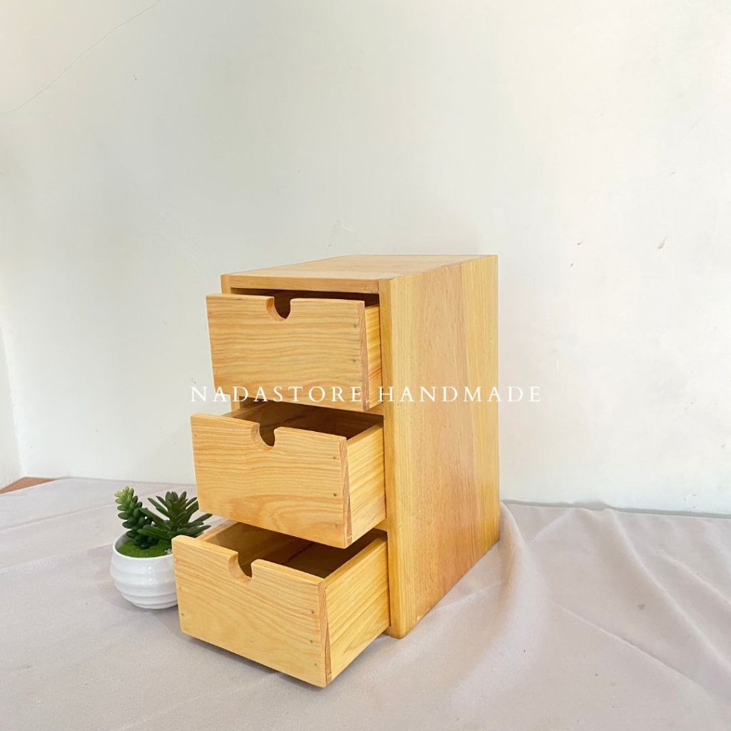 NADASTORE - LACI KAYU RAK SUSUN / MINI STORAGE DESK ORGANIZER / LACI PENYIMPANAN KAYU