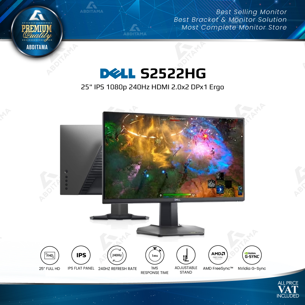 Monitor LED Dell S2522HG 25&quot; IPS 1080p 240Hz HDMI 2.0x2 DPx1 Ergo