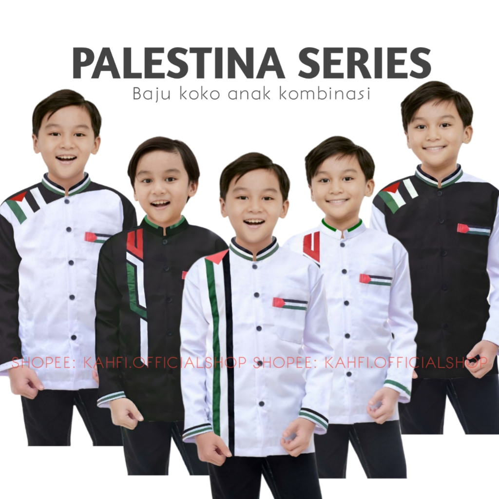 Baju Koko Palestina Anak Masa Kini Laki Laki Cowok Premium Motif Terbaru Elegant Lengan Lanjang Mura