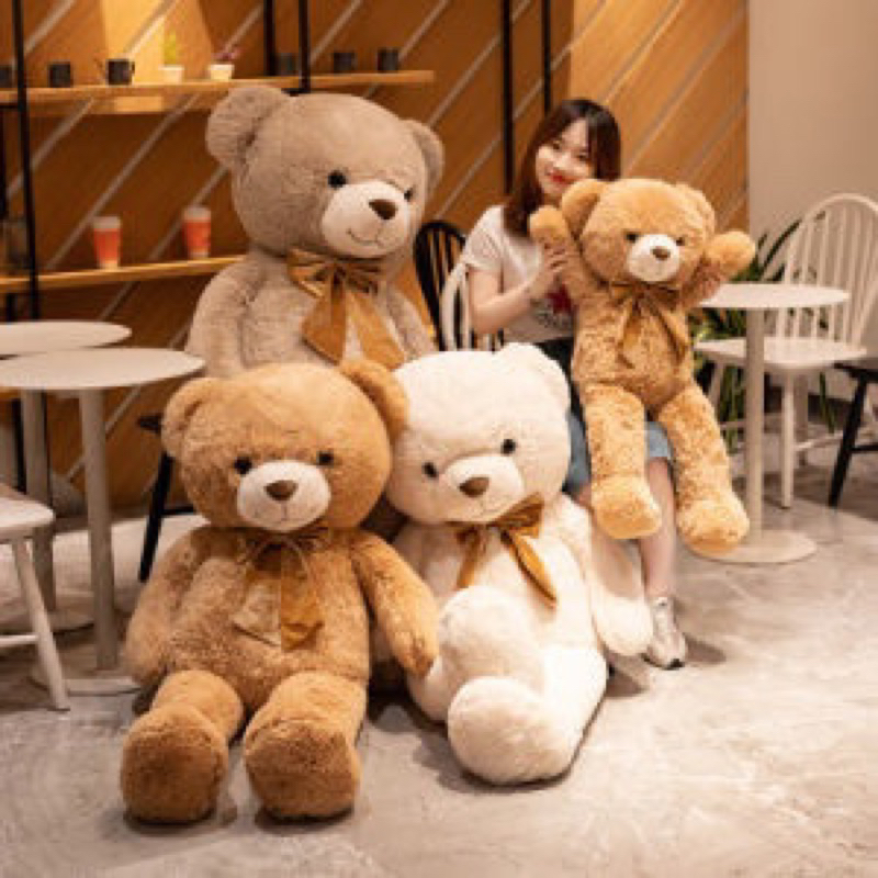 Boneka Beruang Jumbo Cute Lucu Size 1 Meter Label SNI &amp; Boneka Boba Jumbo Rainbow LED Label SNI