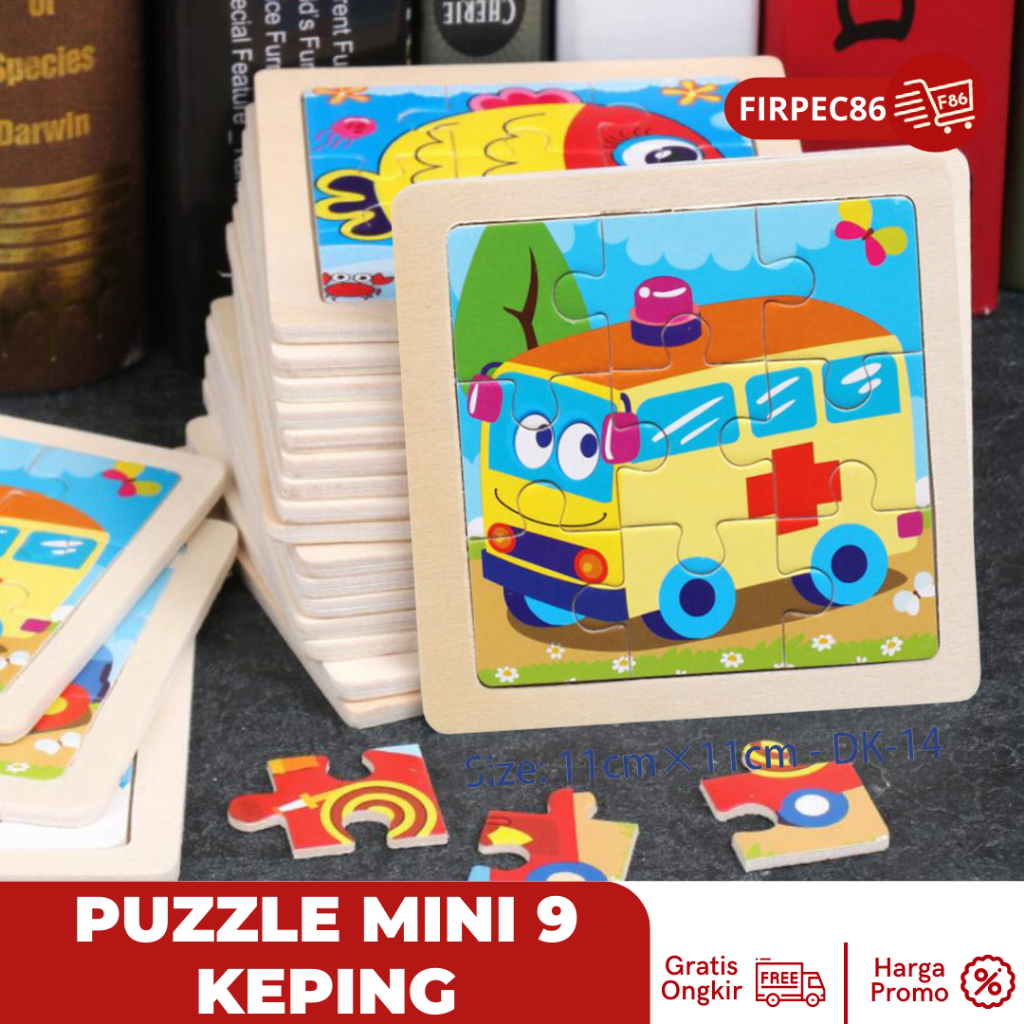 Puzzle Kayu / Jigsaw Puzzle / Wooden Puzzle 9 Keping Lucu