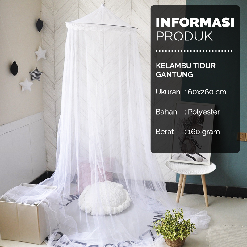 Kelambu Jaring Gantung Tempat Tidur Anti Nyamuk Ukuran 250x60cm Perlengkapan Rumah Aksesoris Tempat Tidur Import - C1 - 88_Blanket Store