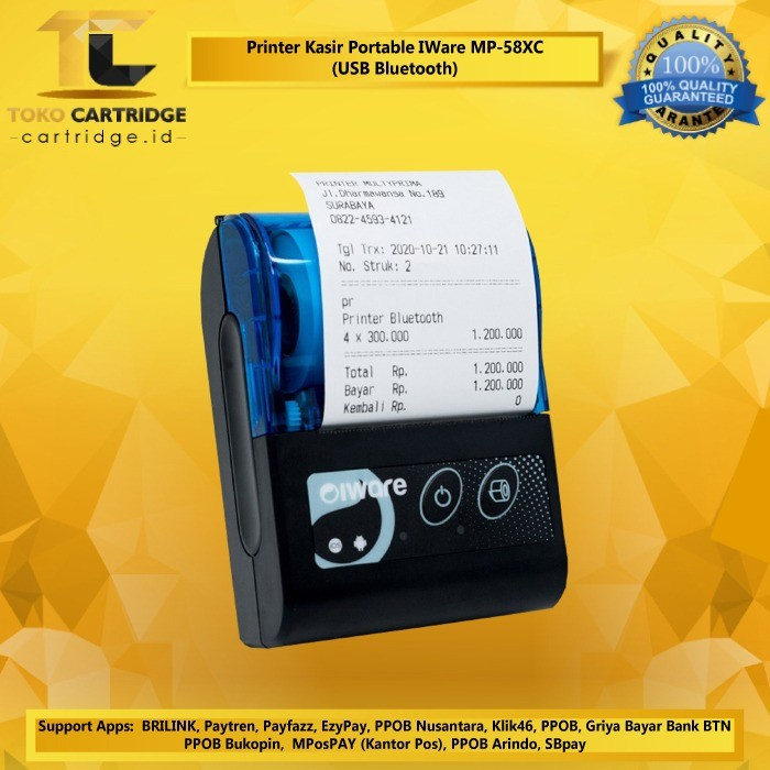 Mini Printer Bluetooth Thermal untuk kasir/PPOB MP-58MPC