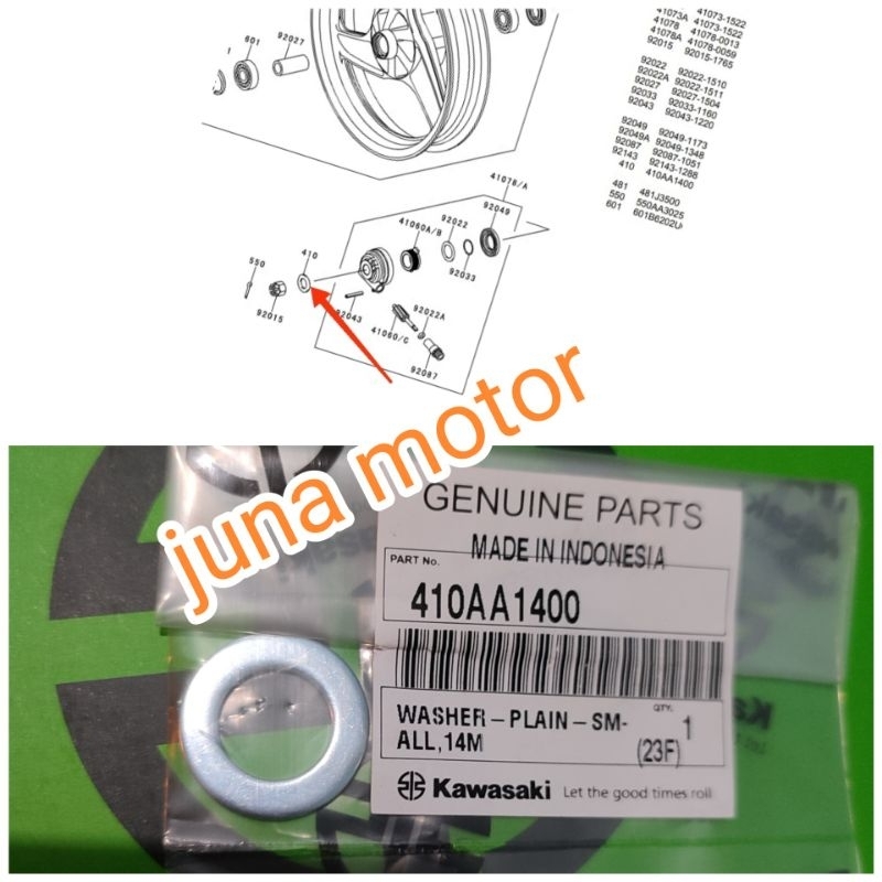 ring as roda depan atau belakang ninja rr r ss ninja 250 original