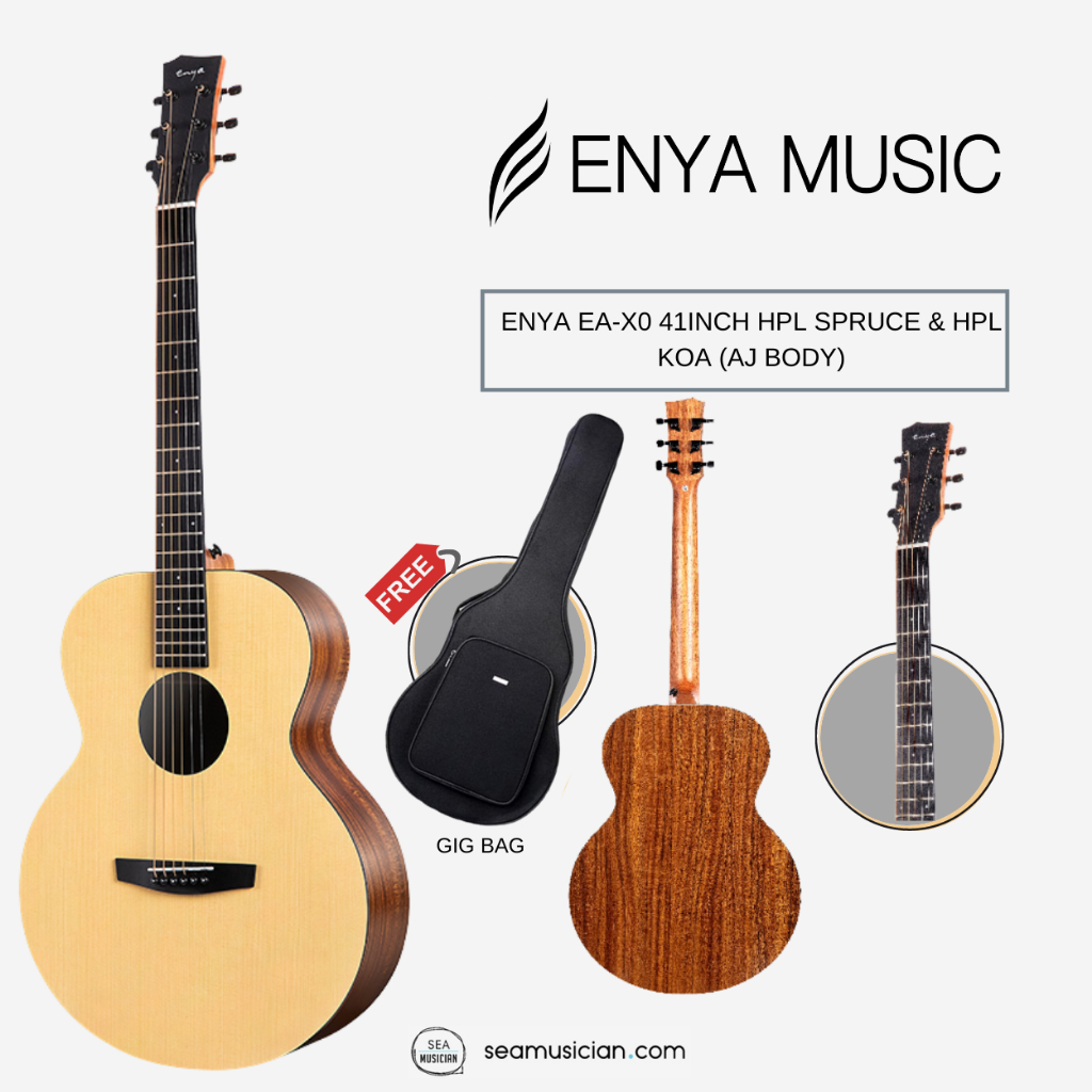 Enya EA-XO 41" Gitar Akustik With Gigbag Original Acoustic Guitar EAXO