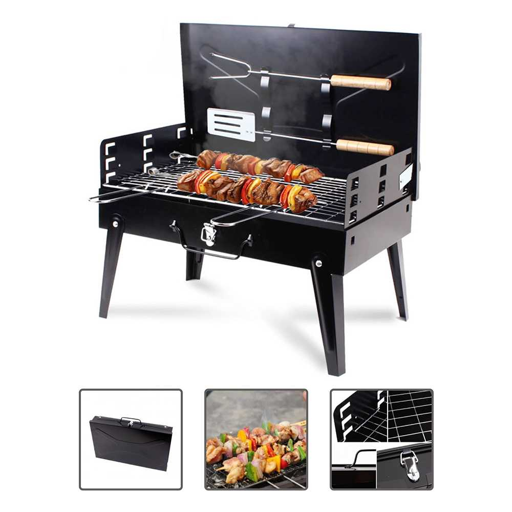 Alat Panggang Arang BBQ Outdoor Grill Stove Foldable Panggangan Daging Barbeque Desain Lipat Portable Berkualitas