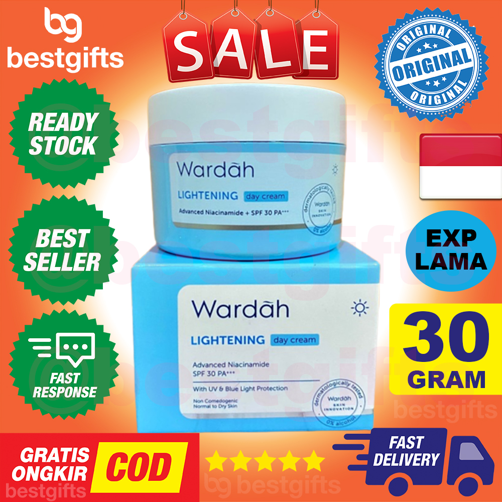 WARDAH LIGHTENING DAY CREAM SPF 30 KRIM SIANG MELEMBABKAN MUKA 30 GRAM