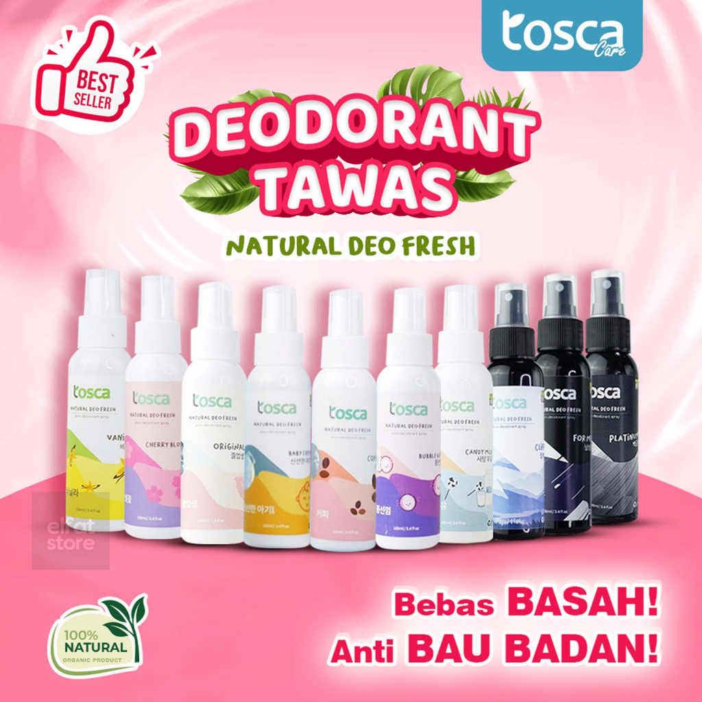 TOSCA Deodorant Spray 100 ml Natural Deodorant Tawas Cair Atasi Bau Ketiak 100% Non Alkohol