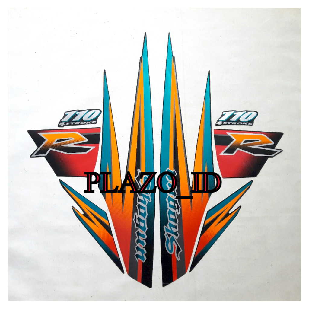 Striping stiker lis body motor suzuki Shogun 110r 1997 hijau