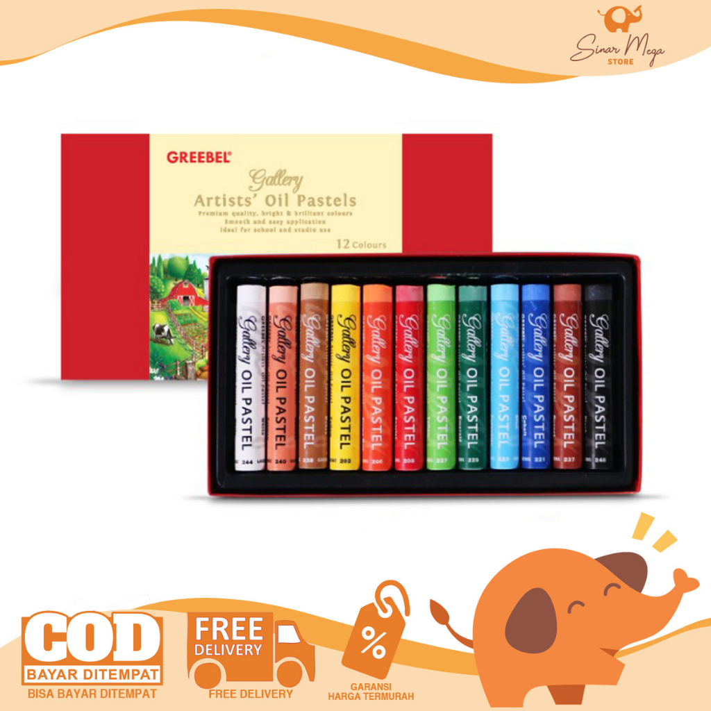 

Greebel Crayon Krayon Artist Oil Pastel 12C (12 Warna) / Krayon non toxic