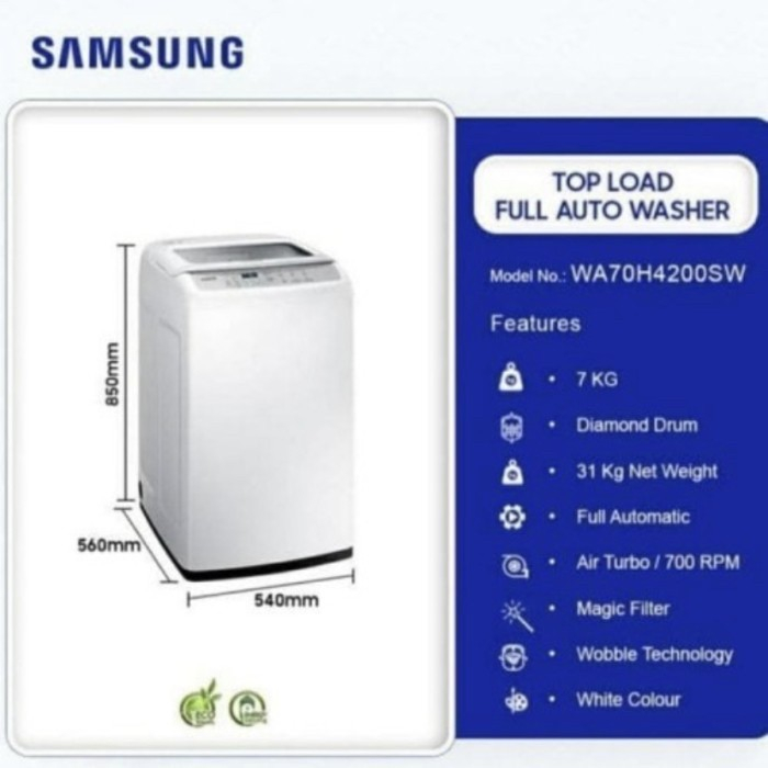 Khusus Luar Kota Mesin Cuci Samsung 70H4200 -Top Loading