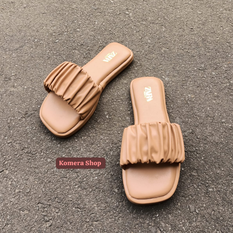 FLAT WANITA TERBARU MODEL KERUT / SANDAL FLAT NEW PREMIUM