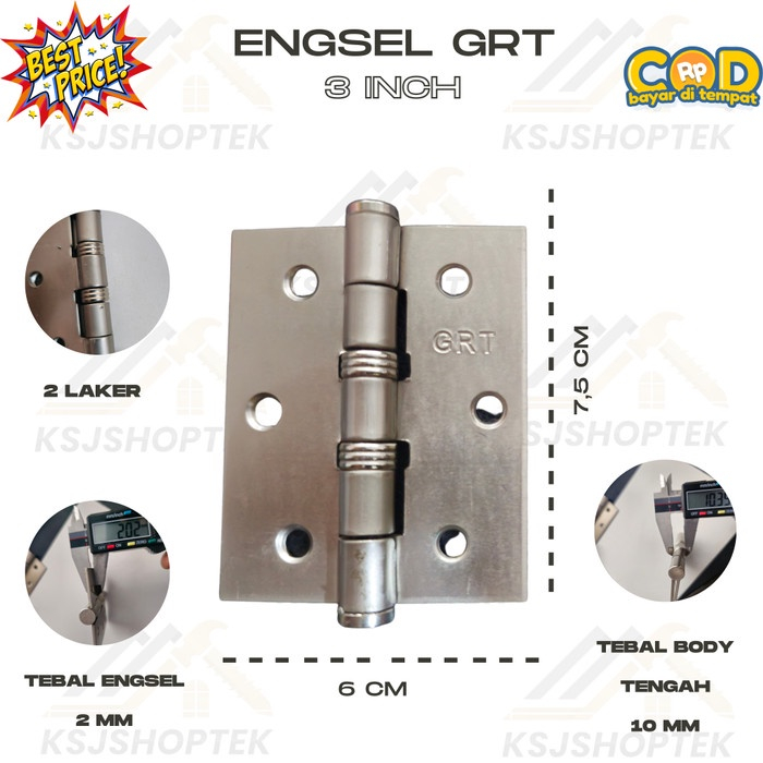 ENGSEL PINTU GRT 3 INCH PER DOS ISI 8 LUSIN