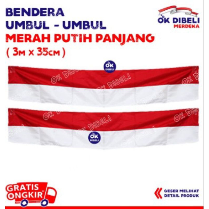 Bendera merah putih panjang Layur bendera merah putih polos