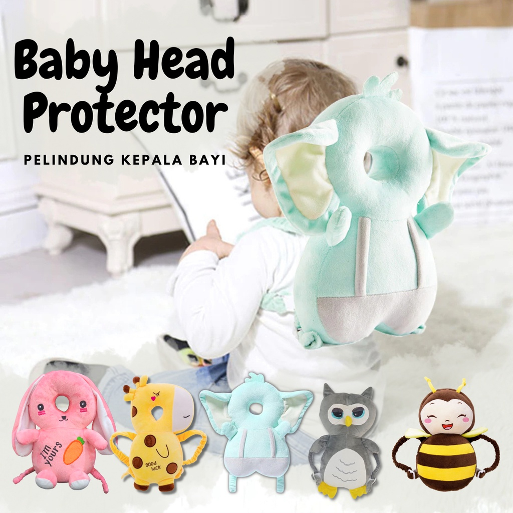 ELEPHANT BLUE Stripe Dada Baby Head PROTECTOR - Pelindung Kepala / Punggung Bayi