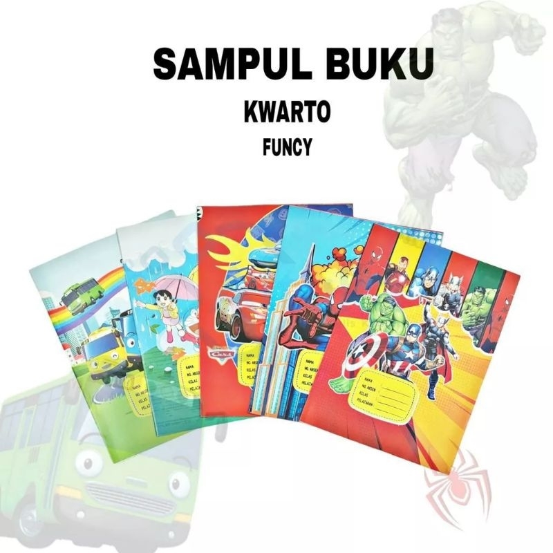 SAMPUL QUARTO FANCY ISI 20 PCS / SAMPUL BUKU TULIS KARAKTER LUCU MURAH