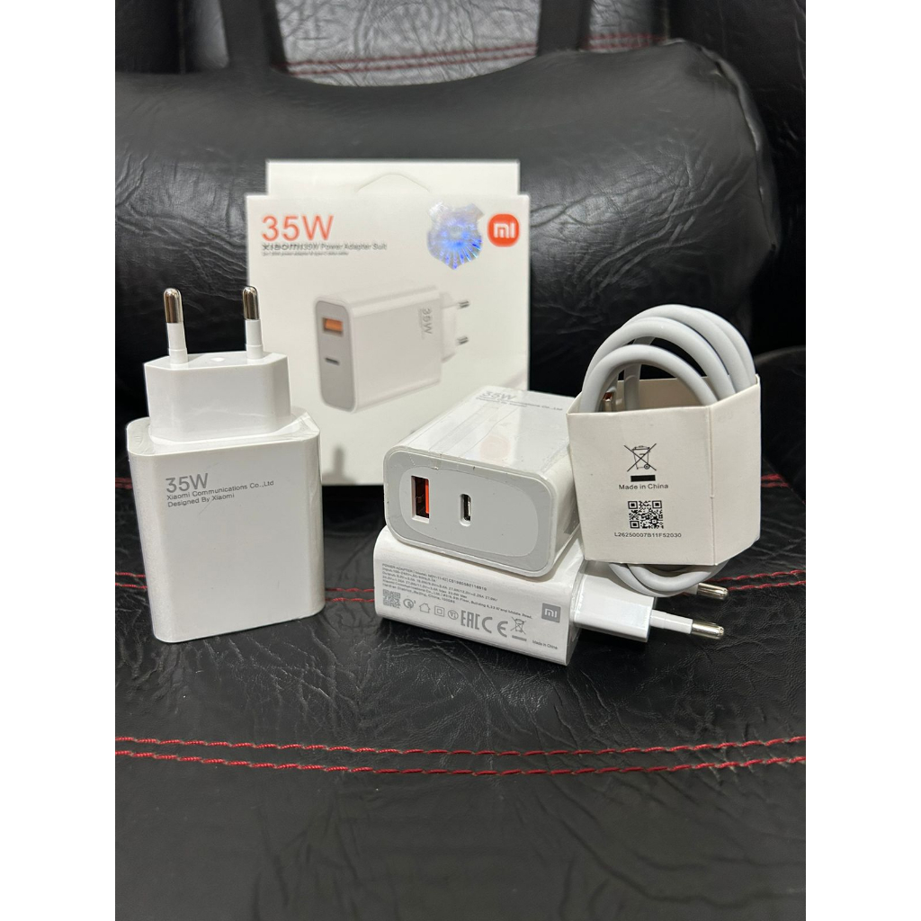 ￼Charger Xiaomi 35W Redmi Note 7 Pro / Note 8 Pro / Note 9 / Note 9T / Note 9S / Redmi 8 / Redmi 8A / Redmi 9T Usb Type-C Fast Charging 2.4A 35 Watt Original