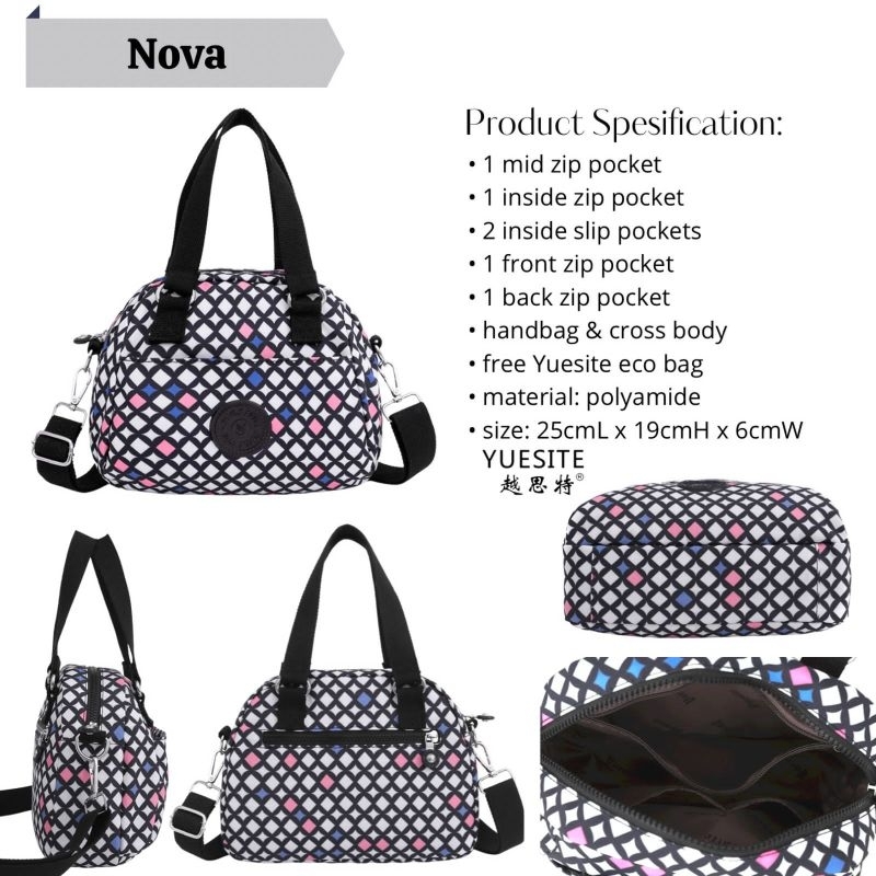 YUESITE NOVA HANDBAG WANITA TAS TENTENG SELEMPANG MOTIF IMPORT