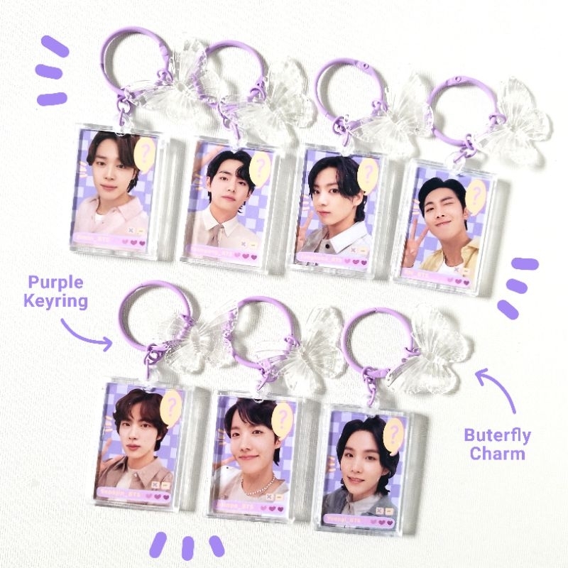 KEYCHAIN BTS/GANTUNGAN KUNCI AKRILIK BTS/ ANNIVERSARY BTS/ PURPLE BTS/ PHOTO CARD