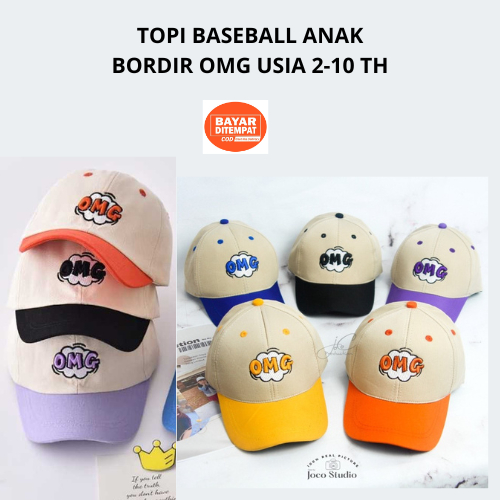 Topi Anak Model Bisbol Karakter Lucu OMG usia 2-10 Tahun