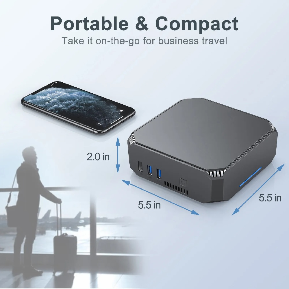 GK2 Mini PC Intel Gemini Lake J4105 - 12GB DDR4 RAM - Komputer Mini Portabel - Hemat Ruang