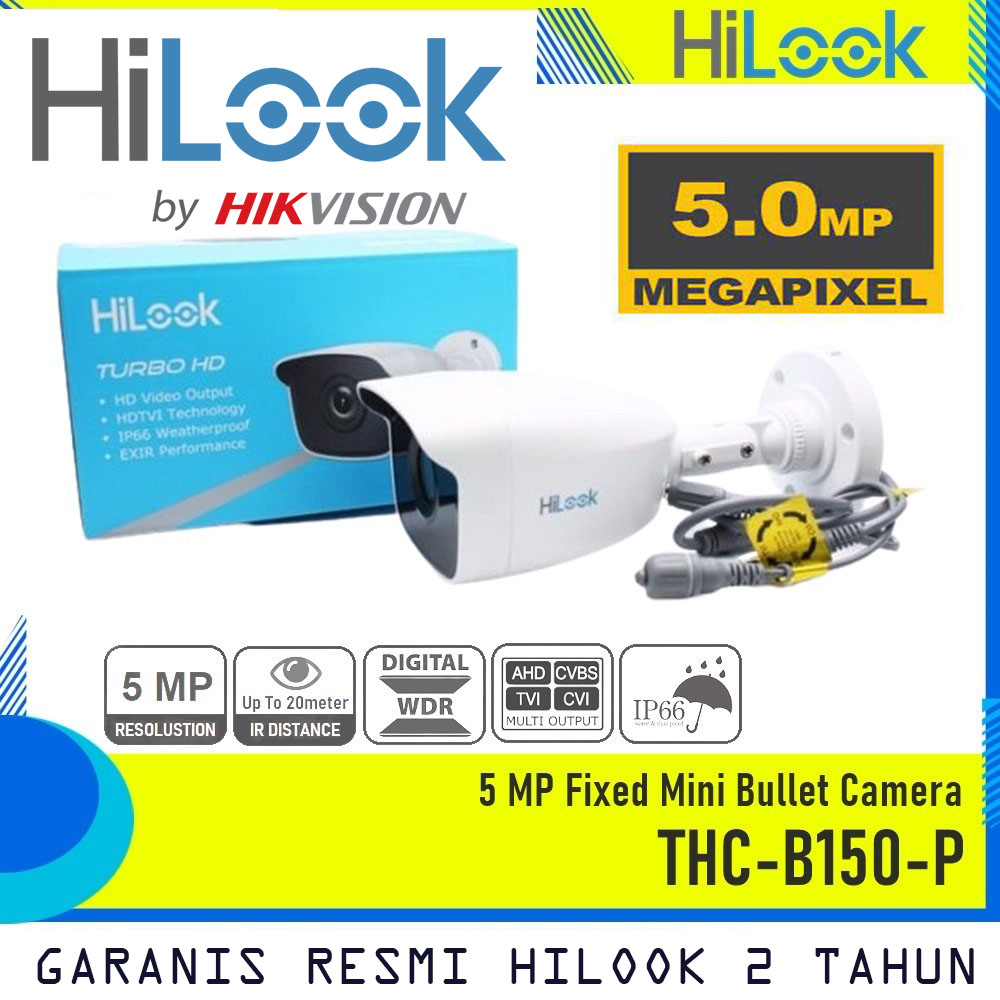 Paket CCTV HiLook by Hikvision 5MP 4 Kamera HDD 500GB Siap Pasang