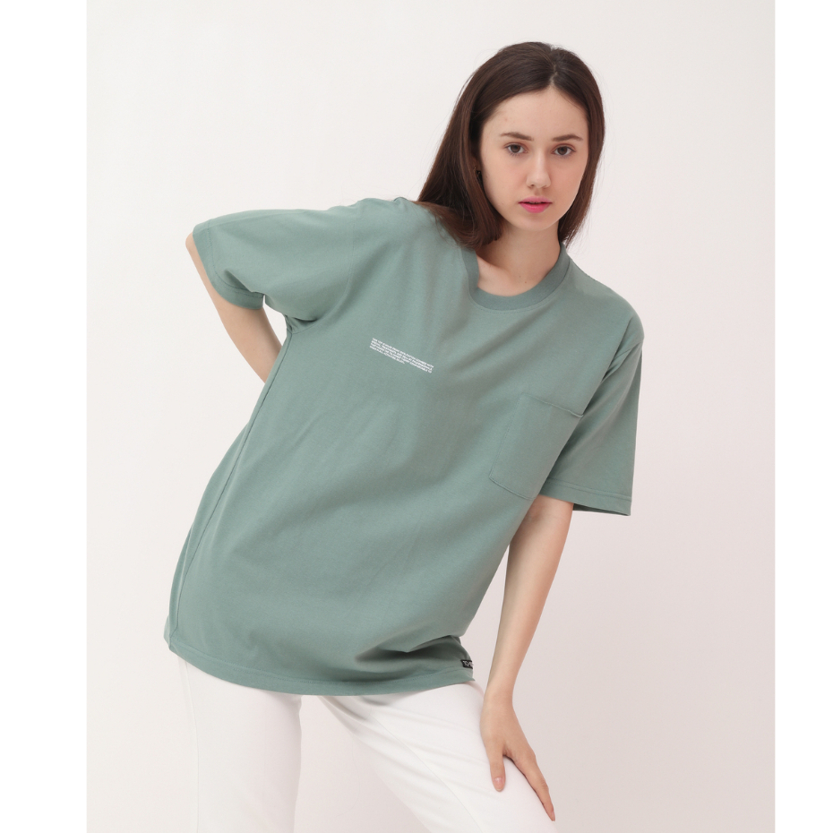 Kaos Polos Oversize Wanita Pria Mineral Green